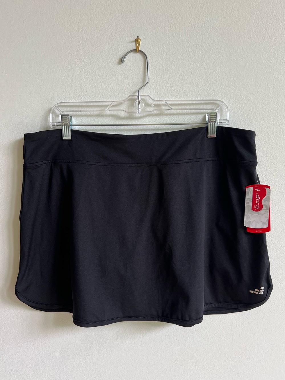 BCG Black Tennis Golf Skirt Skort Moisture Wicking Activewear Women's Sz XL NWT